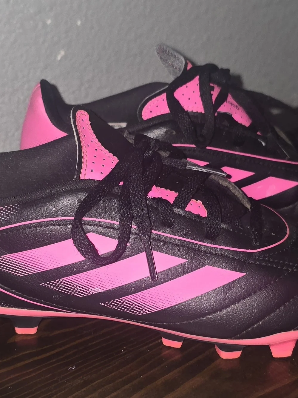 Black & Hot Pink Adidas Soccer Cleats